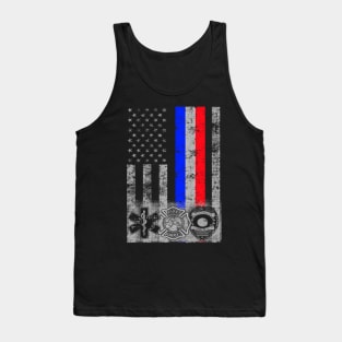 Fire Police Emt Responder Flag Tank Top